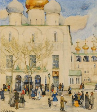 Konstantin Fyodorovich Yuon Painting - FIRST DAY OF EASTER Konstantin Yuon